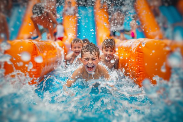Springkussen in het water